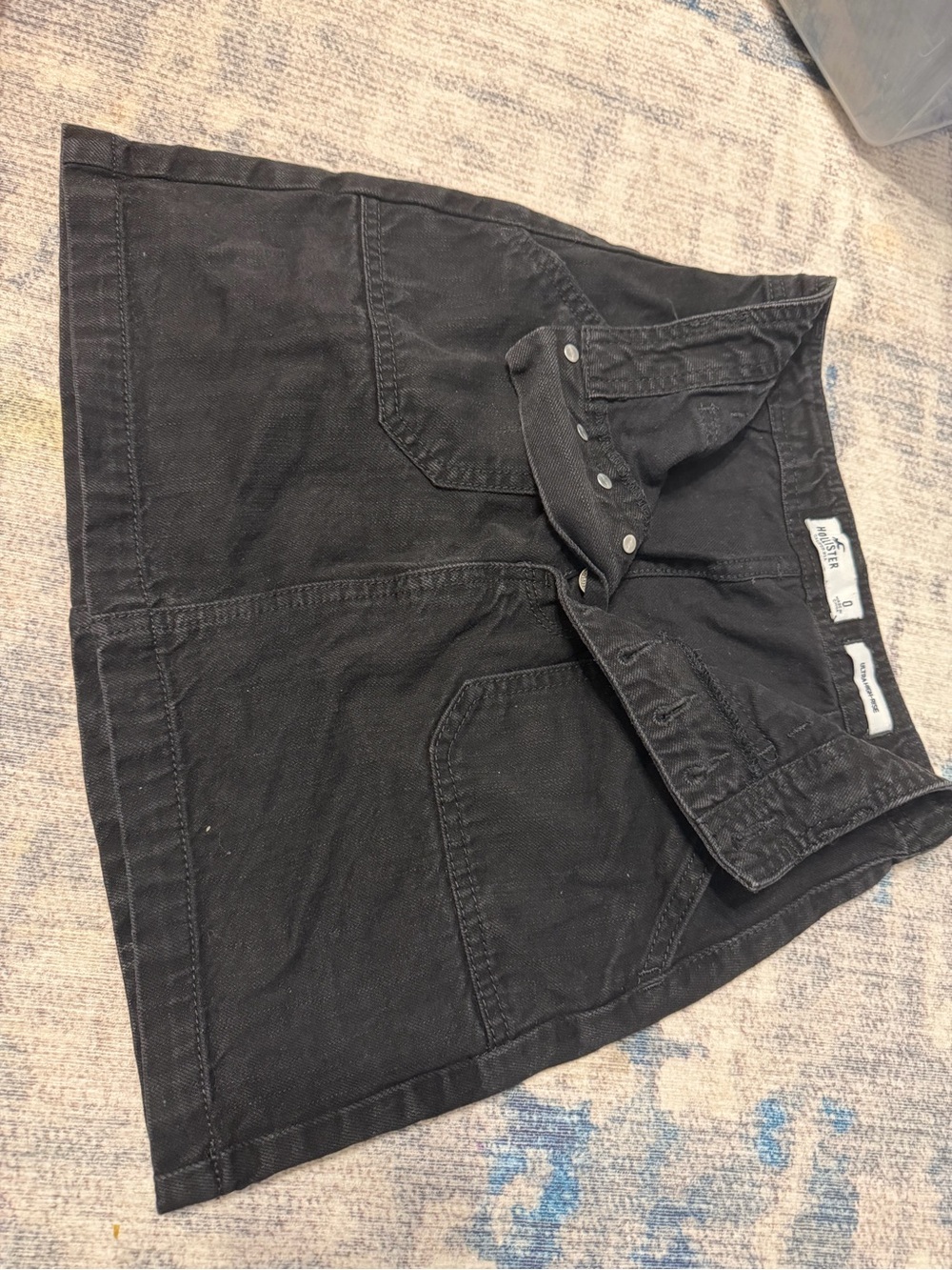 Hollister Black Mini Denim Skirt